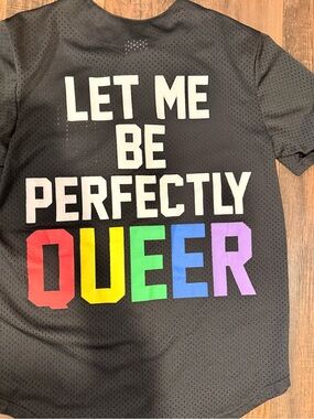 Men's Black Graphic Tee - LET ME BE PERFECTLY QUEER